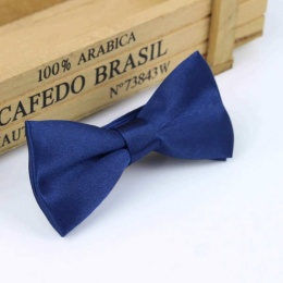 Boys Navy Satin Bow Tie with Adjustable Strap